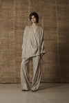 Mutedance 25 Spring/Summer Silk V-Neck Lace-Up Top MD-MD25SS44-BEIGE MD25SS45